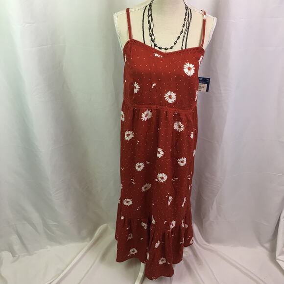 Arizona Jean Co Floral Sundress Rust White XS - Picture 1 of 13